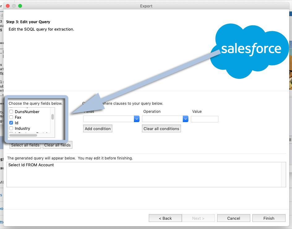 Choose the query field